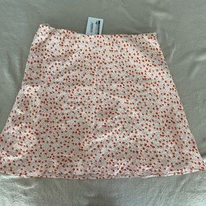 Pink and red floral skirt